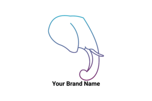 Ombre Outline Elephant Logo